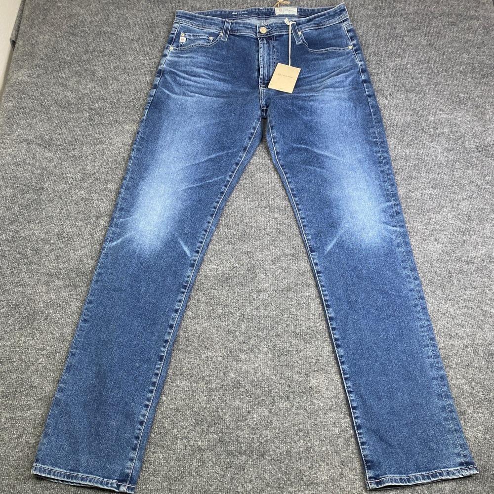 AG Adriano Goldschmied Tellis Modern Slim Jeans Blue Japan Fabric Size 34 NWT
